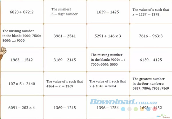 Đề thi Violympic Toán Tiếng Anh 