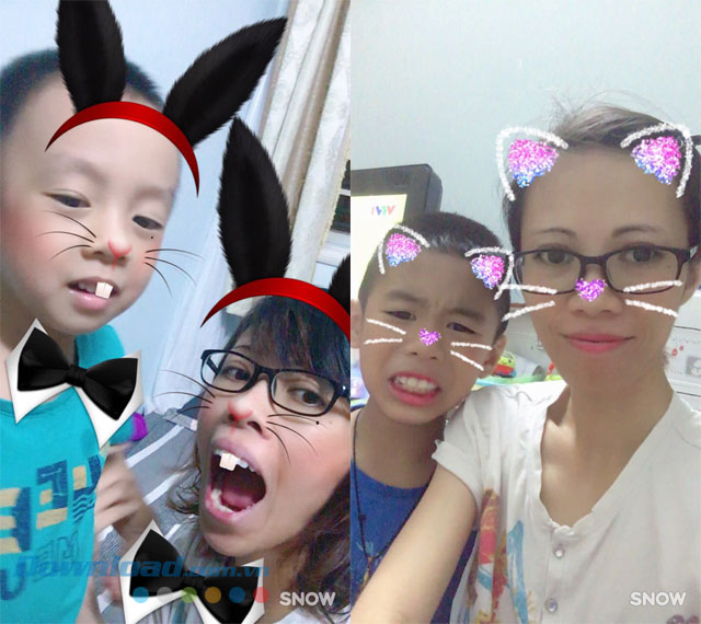 Chụp ảnh selfie hài hước trên SNOW