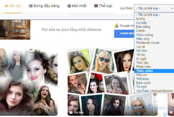 Chọn thể loại ảnh