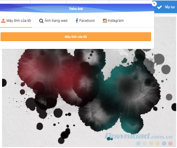 Chọn ảnh cần ghép