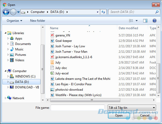 Chọn file cần chuyển Chọn file cần chuyển