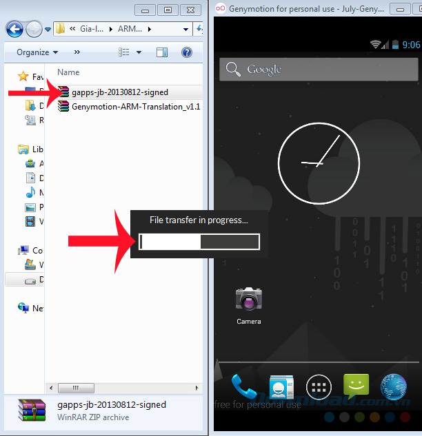 Sử dụng file gapps