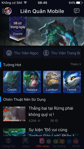 Giao diện game đã chọn