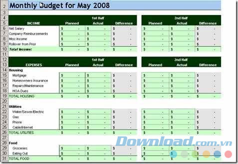 Sử dụng template trong Google Sheets Sử dụng template trong Google Sheets