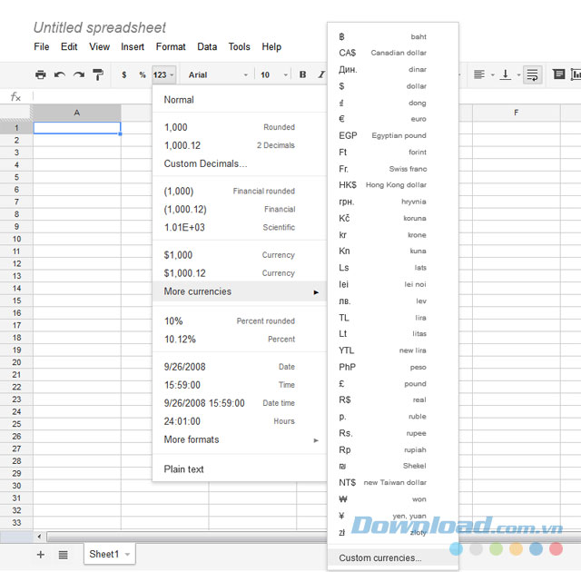 Chọn đơn vị tiền tệ Chọn đơn vị tiền tệ
