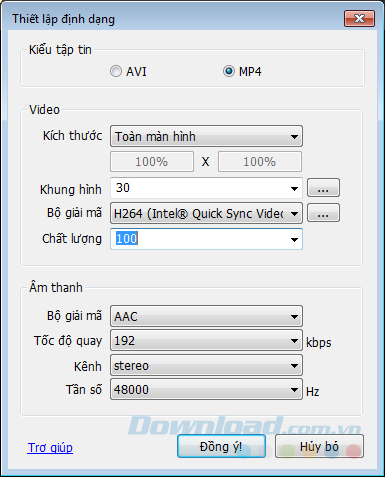 Thiết lập định dạng Thiết lập định dạng