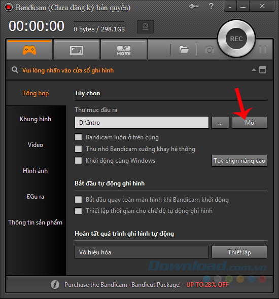 Mở thư mục chứa Mở thư mục chứa