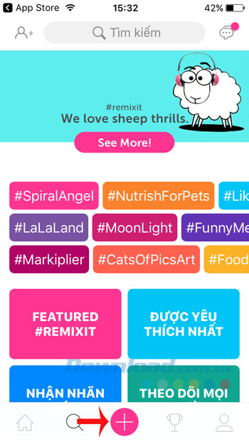 Giao diện chính PicsArt Giao diện chính PicsArt