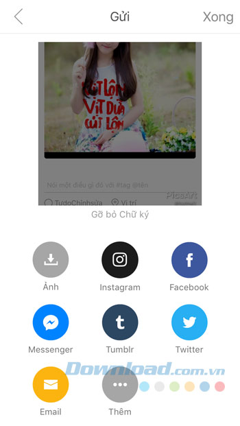 Chọn hình thức chia sẻ ảnh Chọn hình thức chia sẻ ảnh