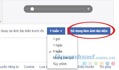 Sử dụng làm ảnh đại diện Facebook Sử dụng làm ảnh đại diện Facebook