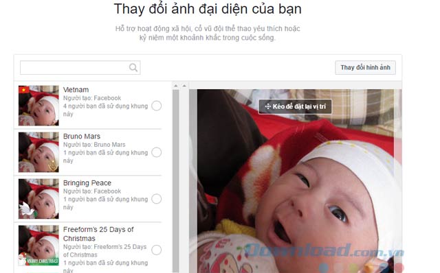 Thay đổi ảnh đại diện Thay đổi ảnh đại diện