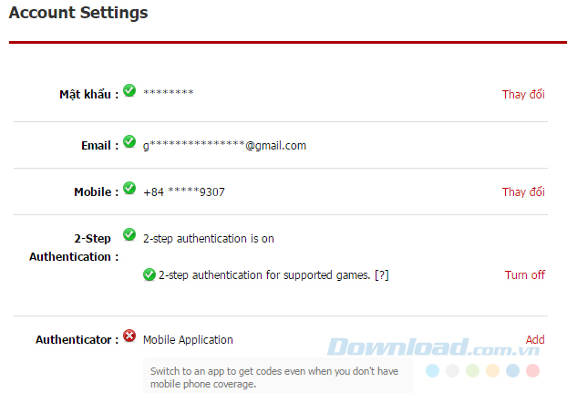 Kích hoạt thành công