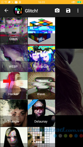 Chọn hiệu ứng ảnh Chọn hiệu ứng ảnh