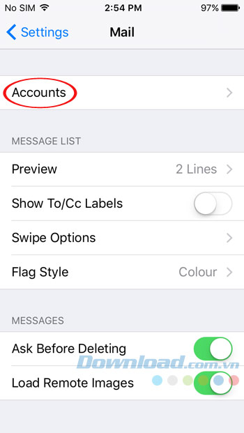 Cài đặt tài khoản