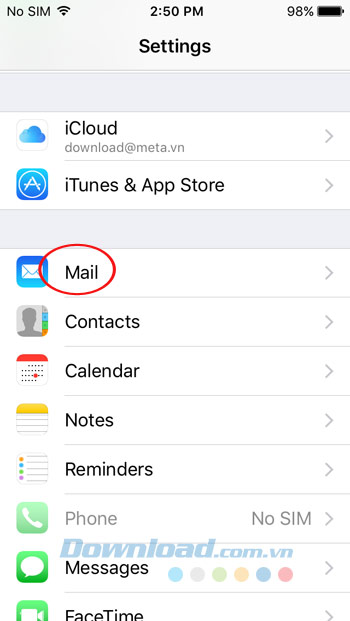 Cài đặt Mail
