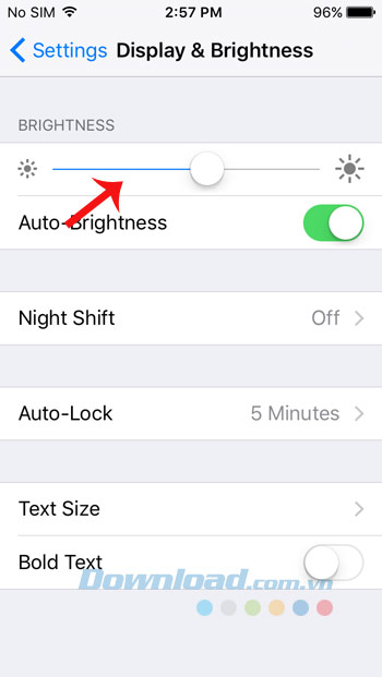Giảm độ sáng màn hình