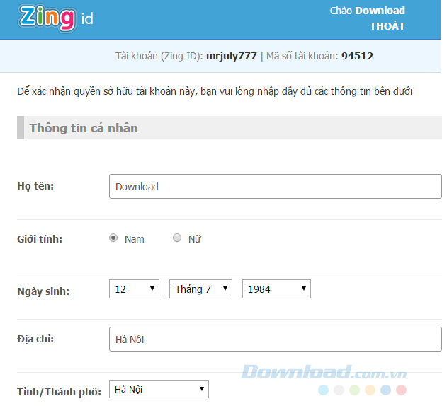 Quản lý tài khoản Quản lý tài khoản