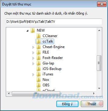 Chọn thư mục Chọn thư mục