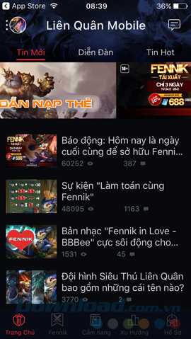 Giao diện chính