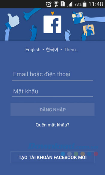 Đăng nhập Facebook trên điện thoại