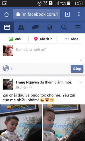 Facebook trên trình duyệt