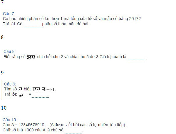 Đề thi giải Toán qua mạng có đáp án Đề thi Violympic Toán lớp 5 vòng 16
