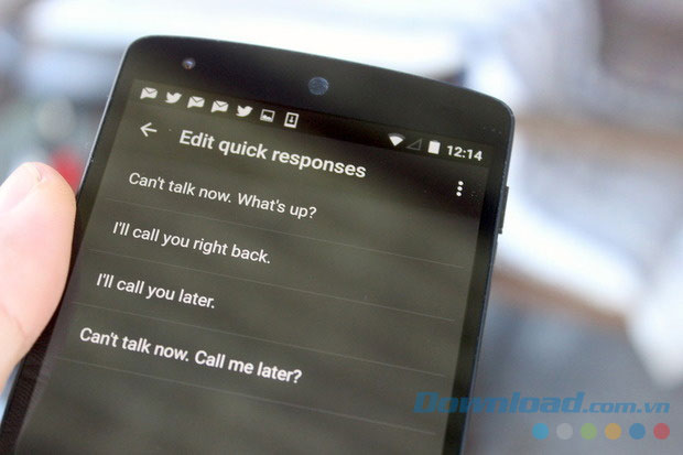 Từ chối cuộc gọi bằng tin nhắn Quick Response