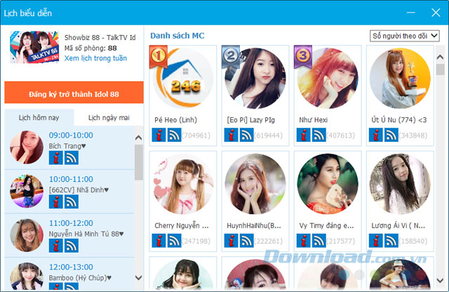 Lịch biểu diễn