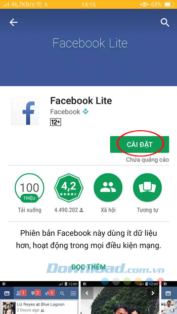Cài đặt Facebook Lite Cài đặt Facebook Lite