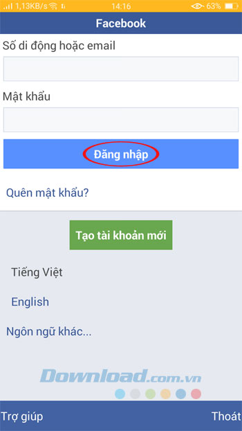Đăng nhập Facebook Lite Đăng nhập Facebook Lite