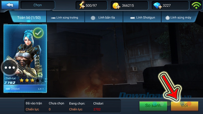 Lựa chọn đồng đội cần dùng