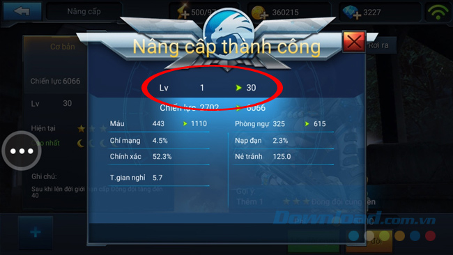 Nâng cấp thành công