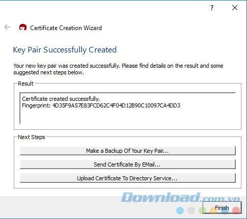 Sao lưu cặp khóa Sao lưu cặp khóa