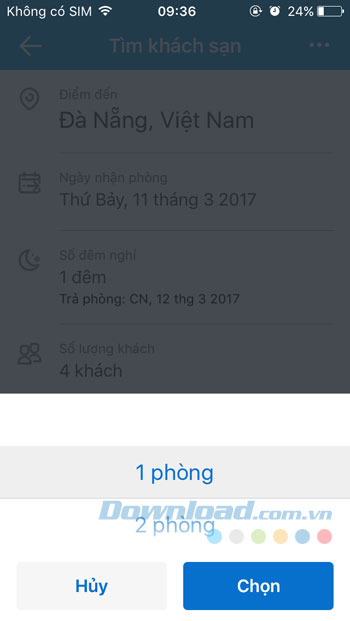 Chọn phòng khách sạn