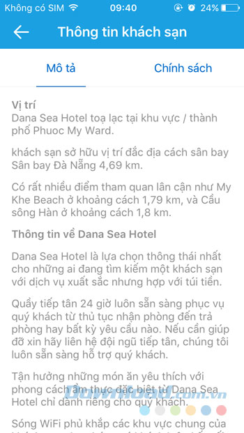 Thông tin khách sạn