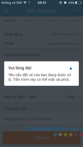 Xử lý đặt vé Xử lý đặt vé