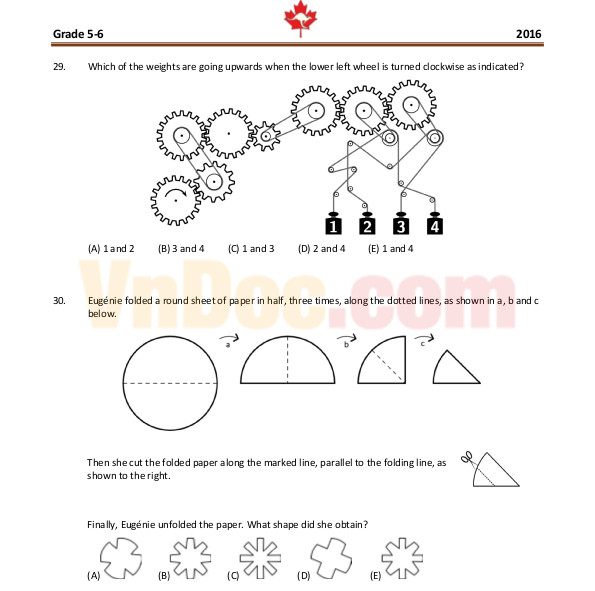 Tổng hợp đề thi Toán Quốc Tế Kangaroo