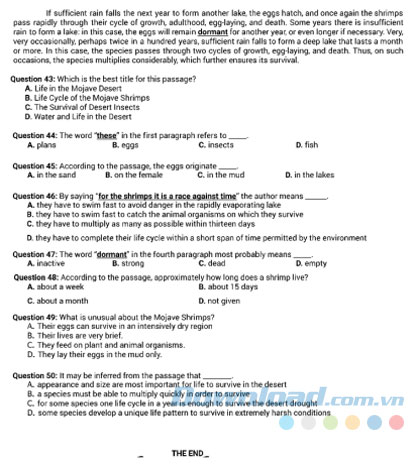 Đề thi thử Đại học 2017 môn Tiếng Anh trường Đại học Ngoại Thương