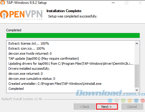 Sau đó chọn Next