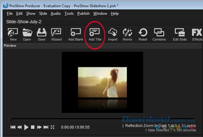 Cách chèn chữ vào video ProShow Producer
