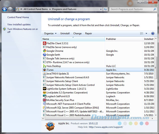 Click Uninstall để gỡ cài đặt
