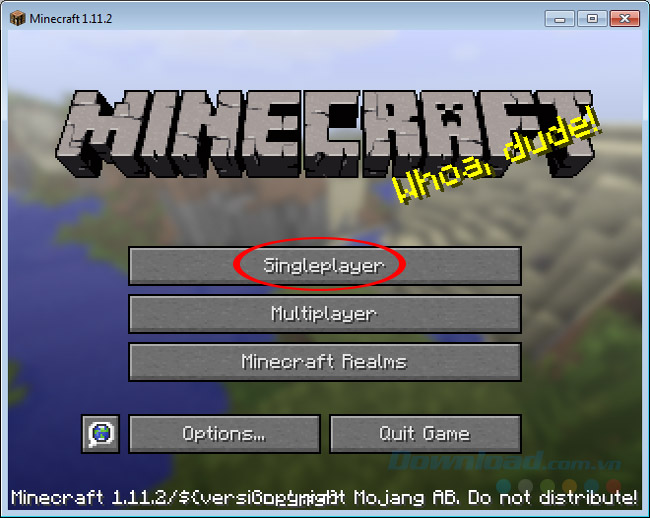 Đăng nhập vào game Minecraft