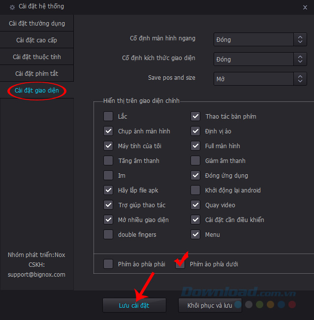 Đổi vị trí phím ảo Đổi vị trí phím ảo