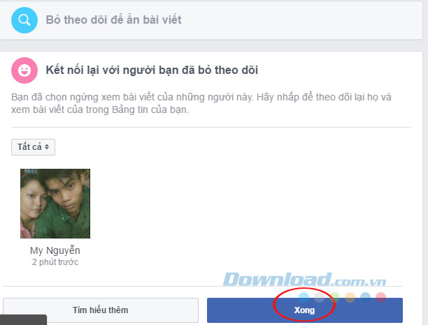 Kết nối lại với người bỏ theo dõi Kết nối lại với người bỏ theo dõi