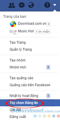 Tùy chọn bảng tin Tùy chọn bảng tin