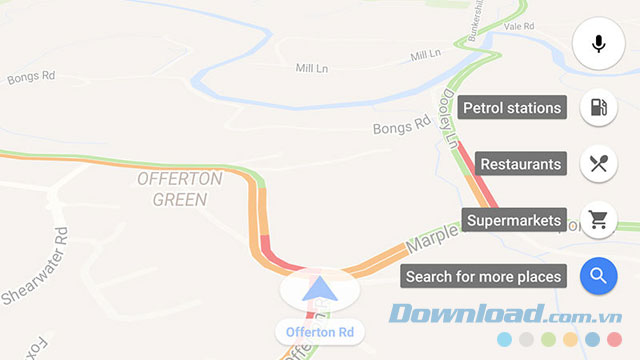 Tìm địa điểm và cập nhật tình hình giao thông