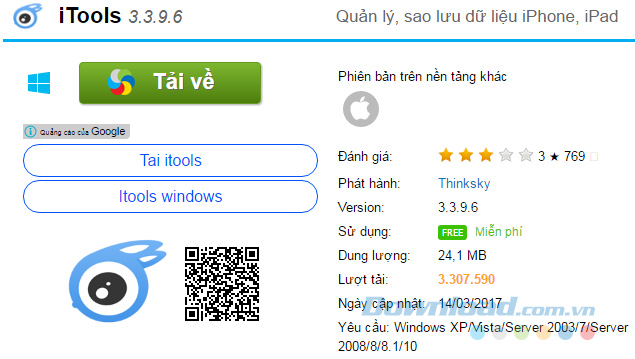Tải và cài đặt iTools cho máy tính