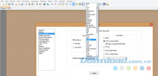 Cài đặt ngôn ngữ mặc định