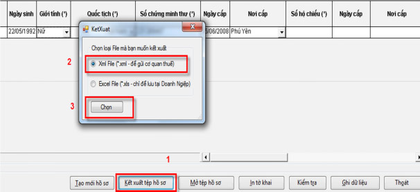 Xuất file gửi cơ quan thuế Xuất file gửi cơ quan thuế