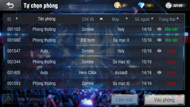 Tự chọn phòng